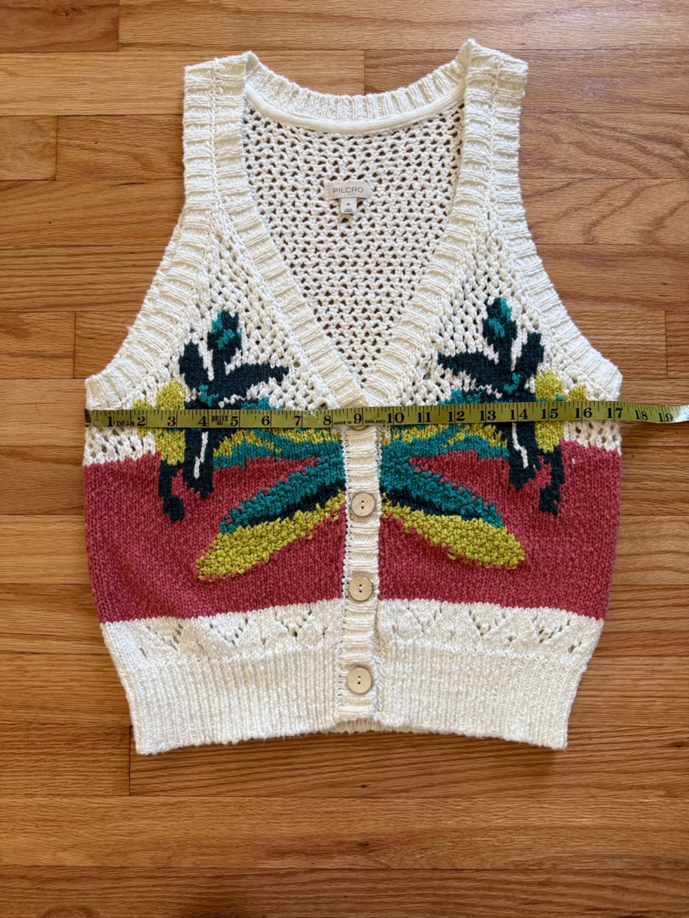 Anthropologie Pilcro V-Neck Open-Knit Sweater Vest NWT - Picture 6 of 8